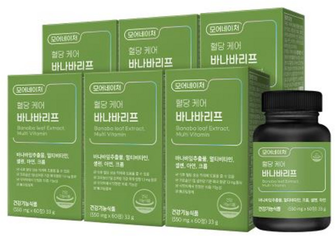 모어네이처 혈당케어 바나바리프 550mg 60정 6박스, 6개