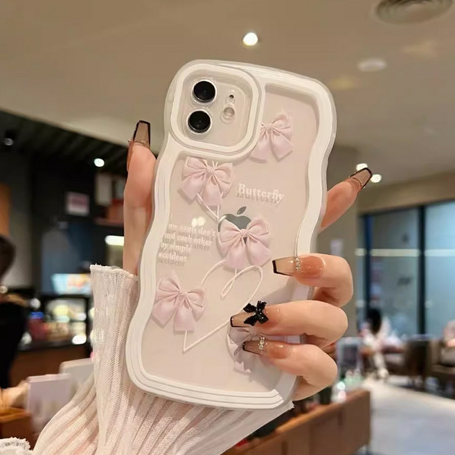 갤럭시 버디3 퀀텀4 A34 A13 A23 A33 A53 물결 웨이브 리본 투명 실리콘 범퍼 케이스 PT6713