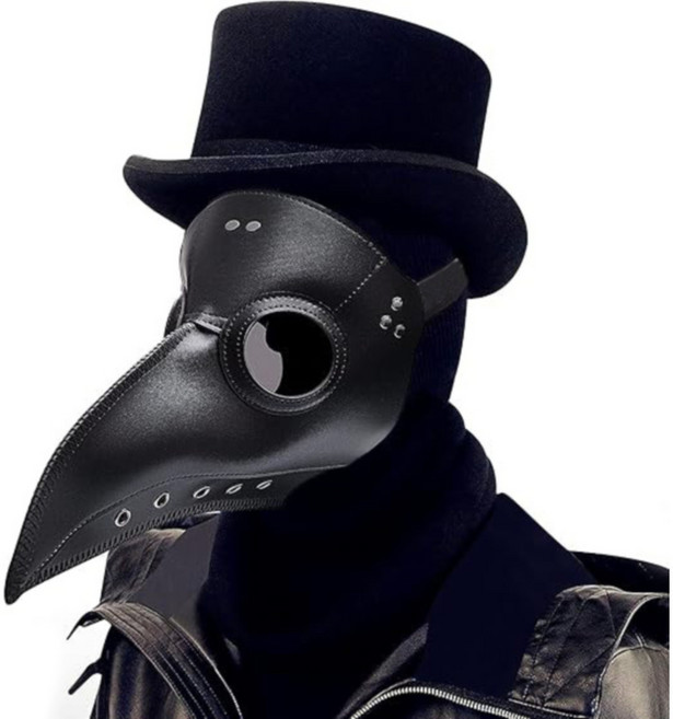 트릭시온 역병의사 가면 흑사병의사코스프레 마스크, 1개, 모자제외
