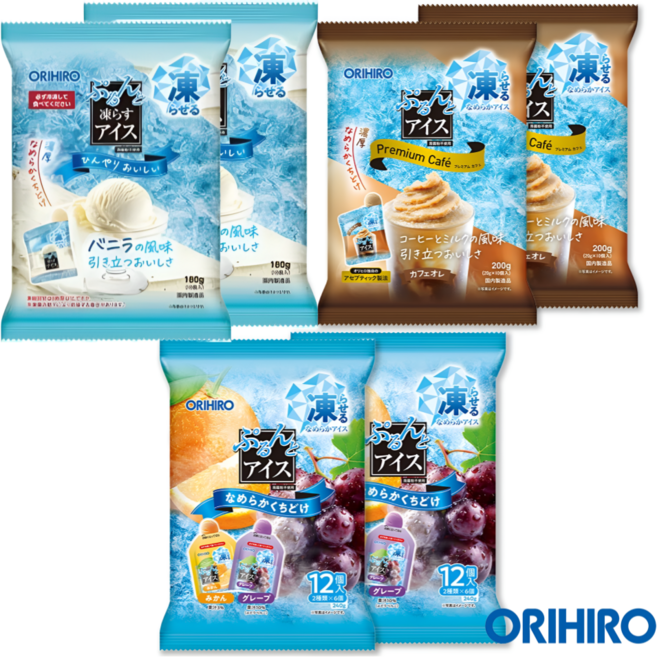 오리히로 곤약젤리 얼려먹는젤리 한입아이스크림, 180g, 6개