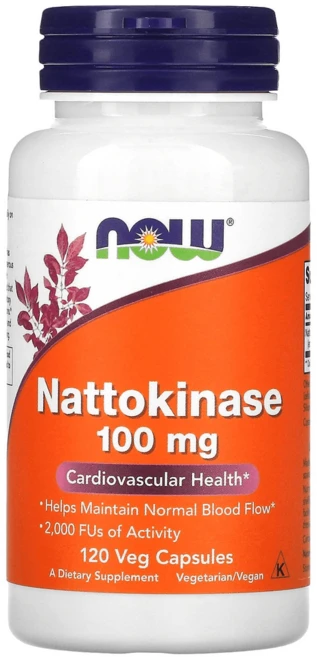 NOW Foods 나토키나제 100mg 식물성 캡슐 120정 Nattokinase, 1개 - 쿠팡