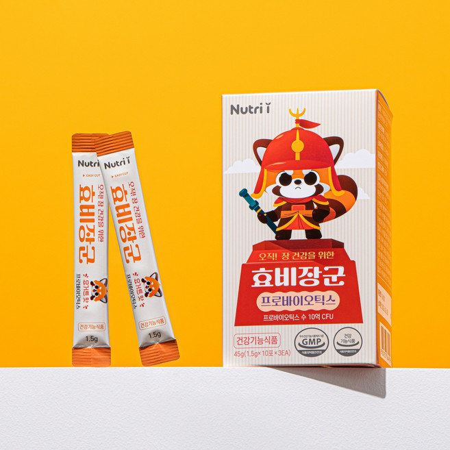 뉴트리아이 효비장군 장건강 효소 비피더스균 키즈 유산균 분말 약국 정품 중박스(30포), 3박스, 30정