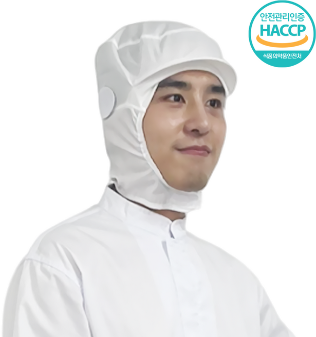[쿡셰프] HACCP 위생모 턱덮개형 식품공장 조리모 위생모자, 5개, 화이트