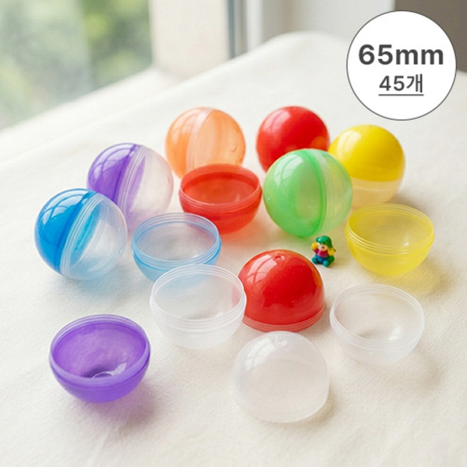 키미노몰 알록달록 가챠 뽑기 캡슐볼 65mm, 45개