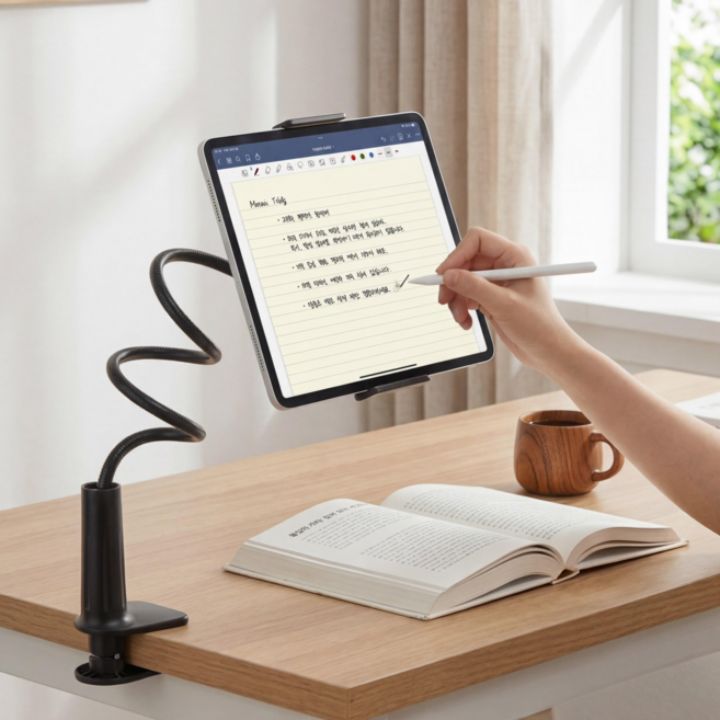 오브리버티 강화 태블릿 핸드폰 거치대, 1개, 블랙, 자바라70