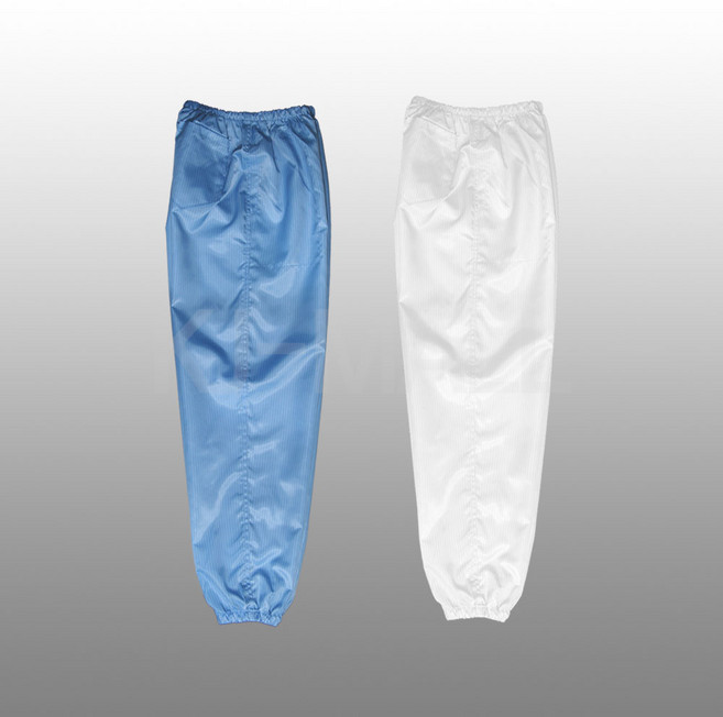 KJ 방진복 하의(주머니 세 개) 제전복 무진복 제전방진복 클린복 크린룸 반도체 정전기방지 작업복 바지, 1개, 스카이블루-XL(100), 스카이블루