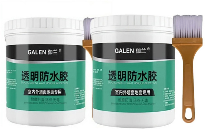 GALEN 伽蘭 透明防水膠 室內外牆面地面專用, 透明, 2個, 300ml
