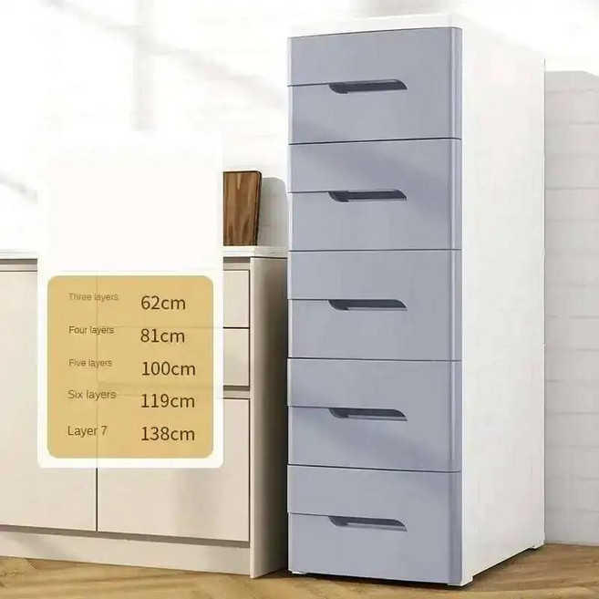 서랍형 수납 플라스틱 욕실용 가구 현대식 발코니 다층 캐비닛, 21. Gray 30cm-4 Layers