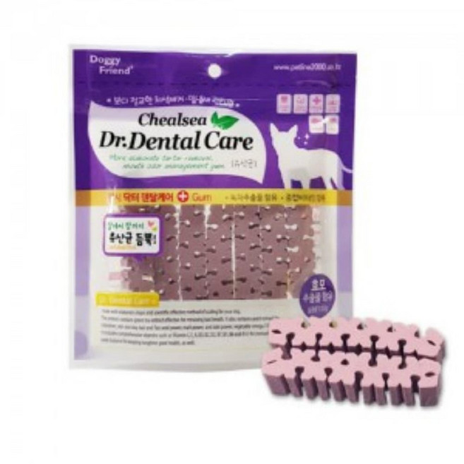 쿠팡블루 댕댕이 치석억제 유산균 덴탈껌 3개 오래씹는껌 구강근육운동 강아지개껌, 100g