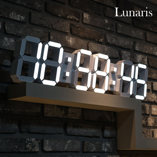 루나리스 GPS 3D LED 대형 벽시계 90cm 교회 회사 개업식 벽걸이led시계, 화이트