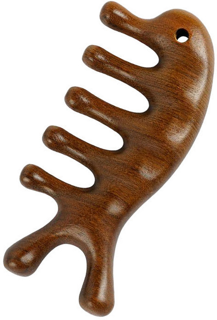 원목괄사 + 박달나무 원목 두피 목 어깨 관절 라운드 혈액순환 림프케어 승모근 바디 마사지기 고급형, 2개, 브라운우드