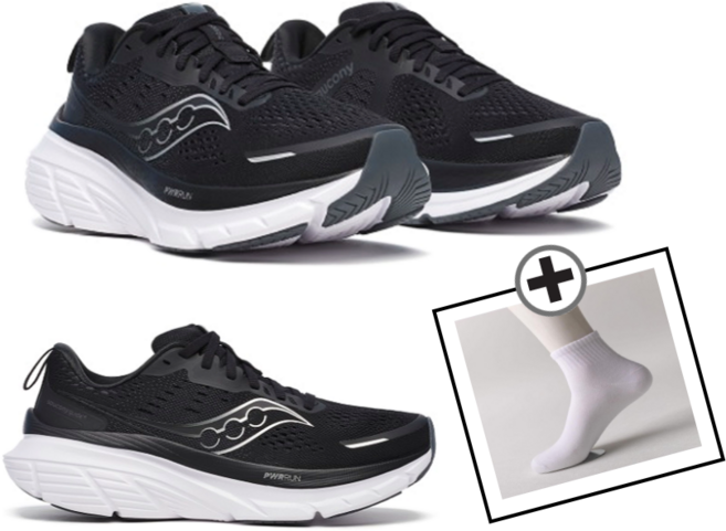 써코니 가이드18 와이드 여성 러닝화 발편한 런닝화 블랙화이트 국내매장판