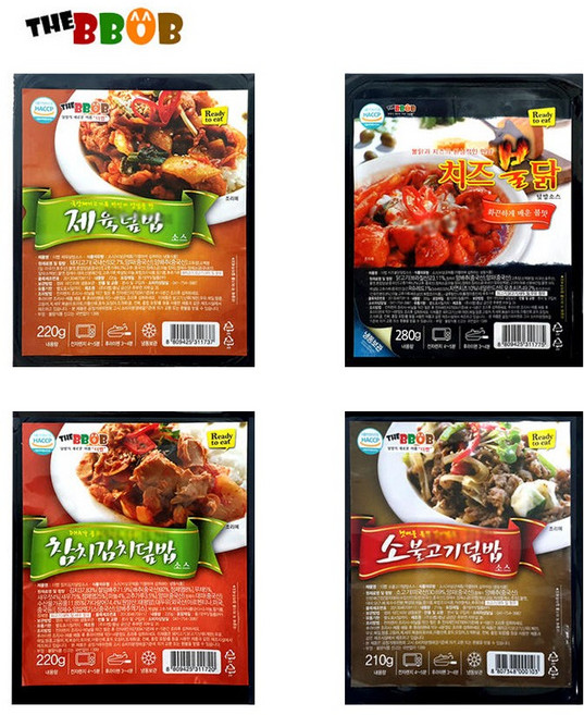 더빱 덮밥소스 4종 간편식즉석혼밥 제육 치즈불닭 참치김치 소불고기, 950g, 1세트