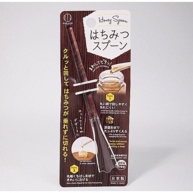 蜂蜜挖勺 「BPA FREE」（不含雙酚A）16.5 x 2.2 x 1.2公分日本製 吐司、煎餅、烹飪、甜點等製作。, 1個
