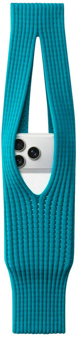 針織手機袋手機掛繩斜挎手機包手機保護套, 【短款】孔雀綠