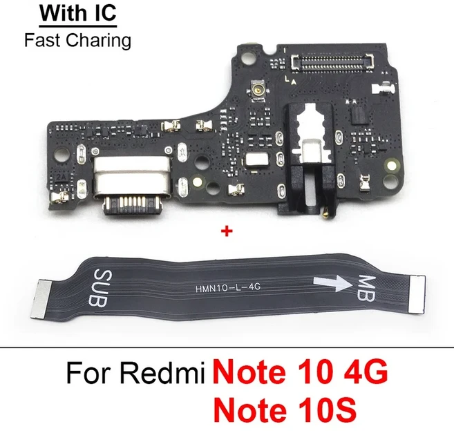 GEEKI 휴대폰 스마트폰 자가 수리 교체 부품 샤오미 호환 Redmi Note 10S USB 충전 보드 10 4G Note10 충전기 포트 독 커넥터 메인 마더 플렉스 케이블, [01] USB Main, 1개