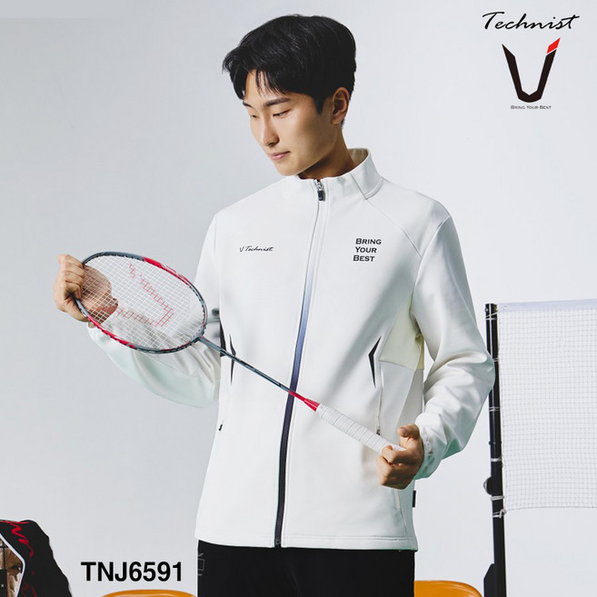 테크니스트 배드민턴 남성 여성 웜하이+ 트레이닝 자켓 상의 긴팔 화이트 TNJ6591