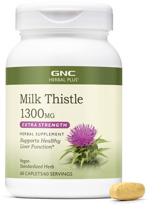 GNC 밀크시슬 실리마린 1300mg 60캐블렛, 1개, 60정