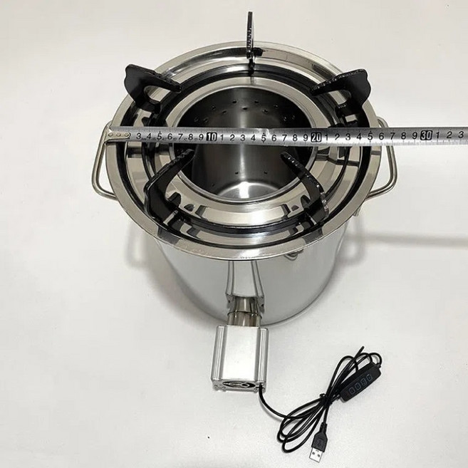 名創優品 戶外柴火爐 木柴氣化爐, 黑色鍋圈,爐子一個不帶風機, 1個