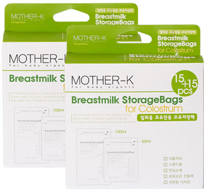 마더케이 일회용 초유전용 모유저장팩 세트, 30매, 2세트