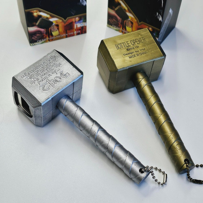 자석 토르 망치 병따개 병뚜껑 따개 맥주 오프너, 실버, 1개