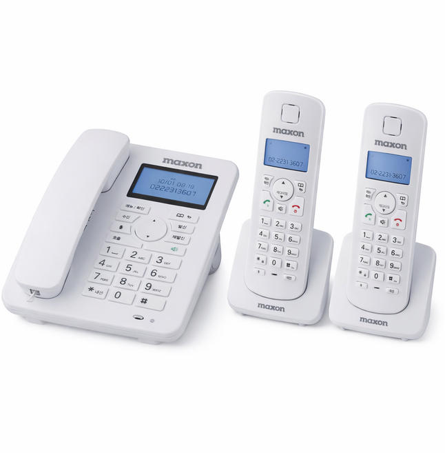 KC인증 맥슨/디지털 1.7GHz 유무무선전화기/발신자표시/스피커폰/내선통화/LCD백라이트 유선+무선+무선, MDC-990
