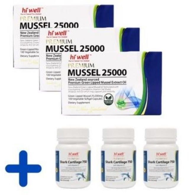 하이웰 뉴질랜드 초록홍합오일 25000 100캡슐 3개 세트 상어연골 사은품 3개 지급, 단품, 100정