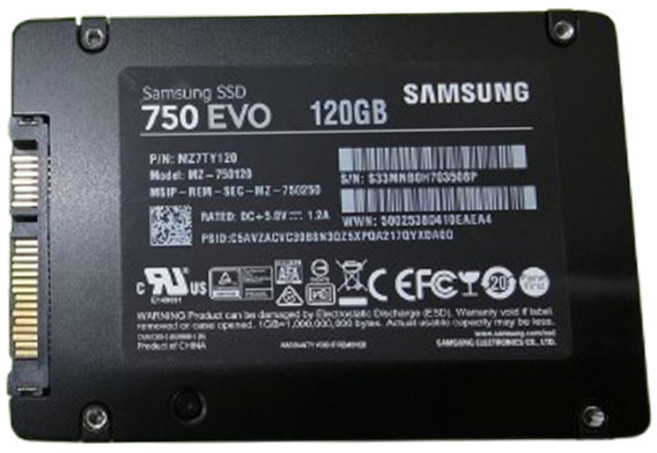 삼성정품 SSD 750 EVO 120GB 중고 2.5인치 SATA 슬림 7mm, 750EVO