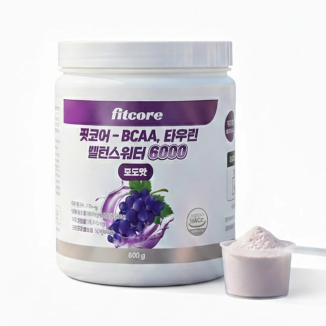 핏코어 무설탕 bcaa 타우린 6000 전해질 음료 밸런스워터, 1개, 600g - 쿠팡