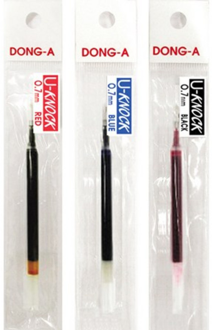 동아 유노크 중성펜 리필심 리필 U-KNOCK 유노크펜 필기용 학생용 사무용 볼펜 1타12입, 0.7mm/청
