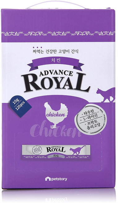 로얄 어드밴스스틱 대용량짜먹는고양이간식, 120개, 10g, 치킨