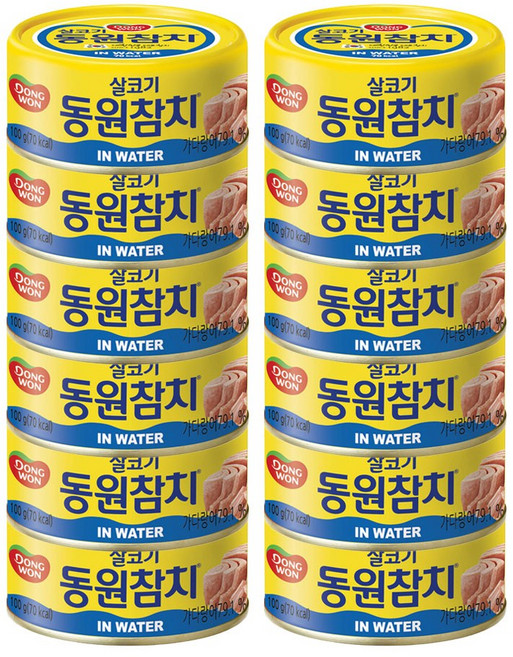 동원참치 동원 참치 인 워터, 100g, 12개