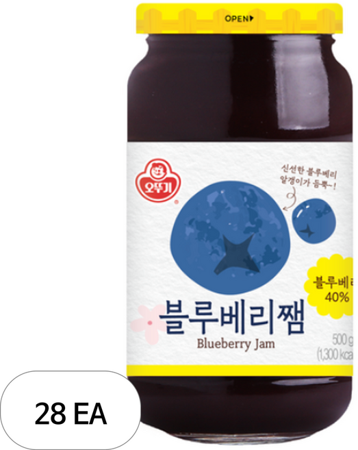 오뚜기 블루베리쨈, 500g, 28개