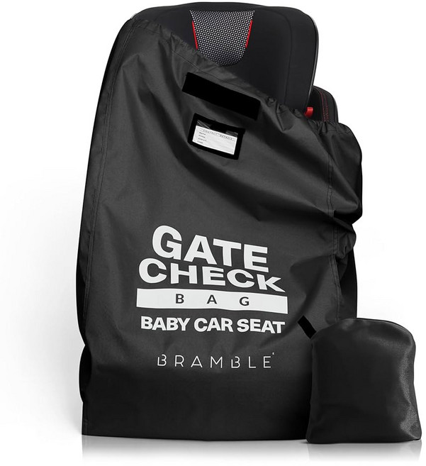 Bramble Infant Car Seat Travel Bag for Airplane - Waterproof Cover 34" Booster Carseat Carrier Airpo, Black, 블랙, 1개