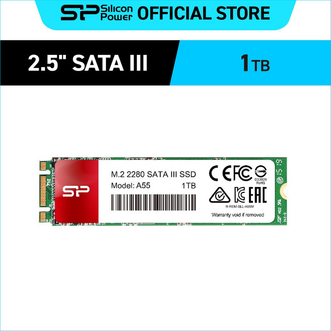 실리콘파워 Silicon Power A55 M.2 2280 SATA3 SSD, 1TB