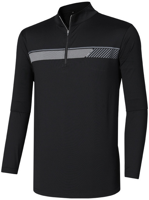 [이지바이] 남성 기능성 스판 집업 긴팔 티셔츠_아웃도어 마크프로