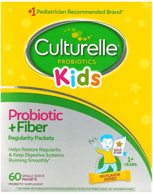 Culturelle 키즈 레귤래리티 프로바이오틱 + 섬유소 만 1세 이상 무맛 1회 사용 팩 60개 Culturelle (컬처렐) - 쿠팡