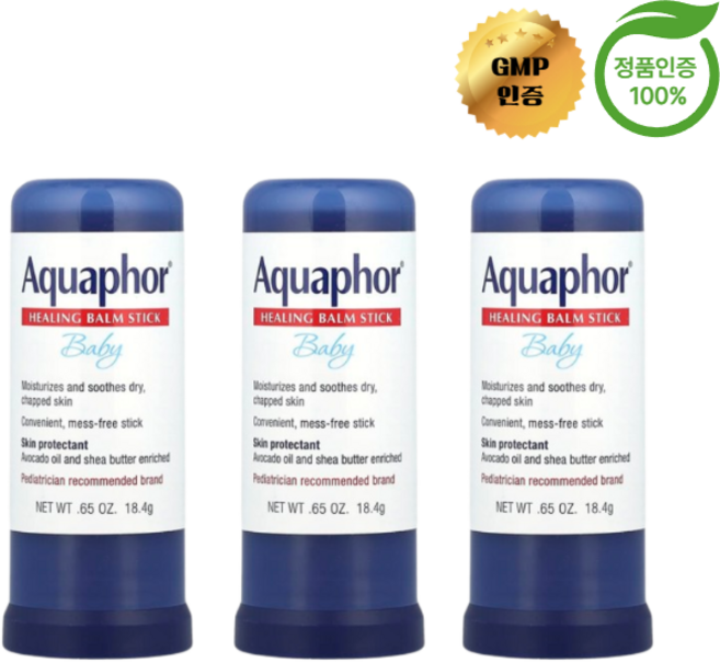 2+1 아쿠아퍼 유아용 힐링 밤 스틱 무향 18.4g, 3개