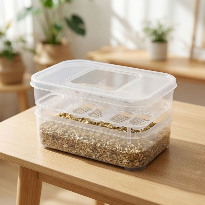 렙츠 파충류 알 해칭 박스 부화통 인큐베이터, 1개, 반투명