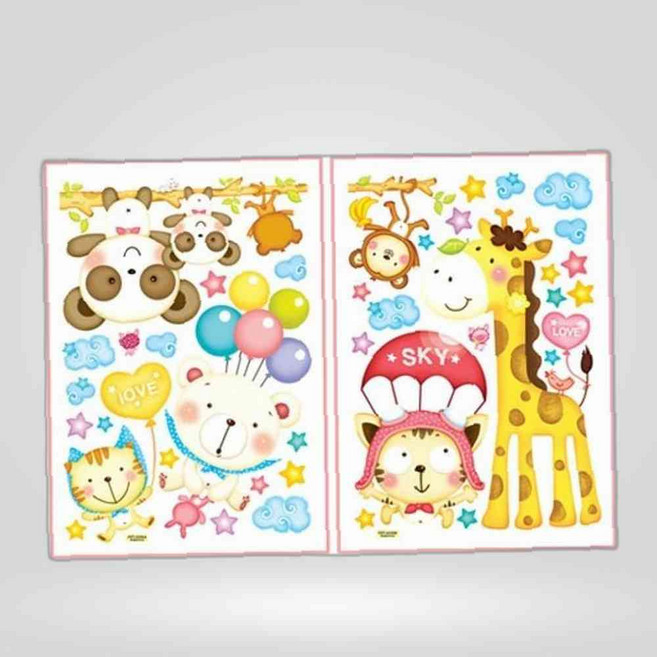 요모조모 꾸미기 스티커 동물탐험대 인테리어스티커 FDT-4206 어린이집 아이방스티커, 본상품