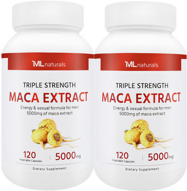 [미국빠른직구] 마이라이프 내추럴스 마카 5000mg 120정 2병, 2개