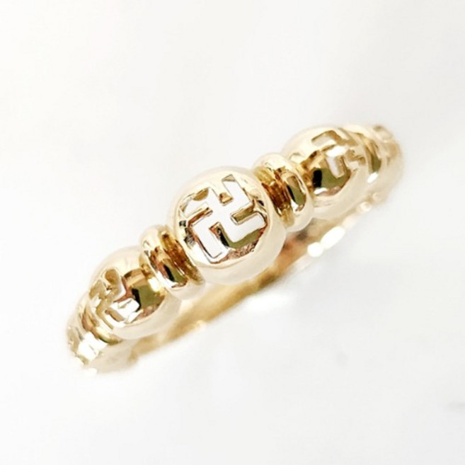 루이비쥬 14K 정품 만자 불교 반지