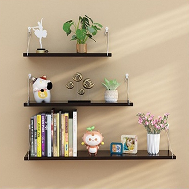 하스몰 간편설치 모던 인테리어 벽걸이 선반 3종세트, 블랙, 3단