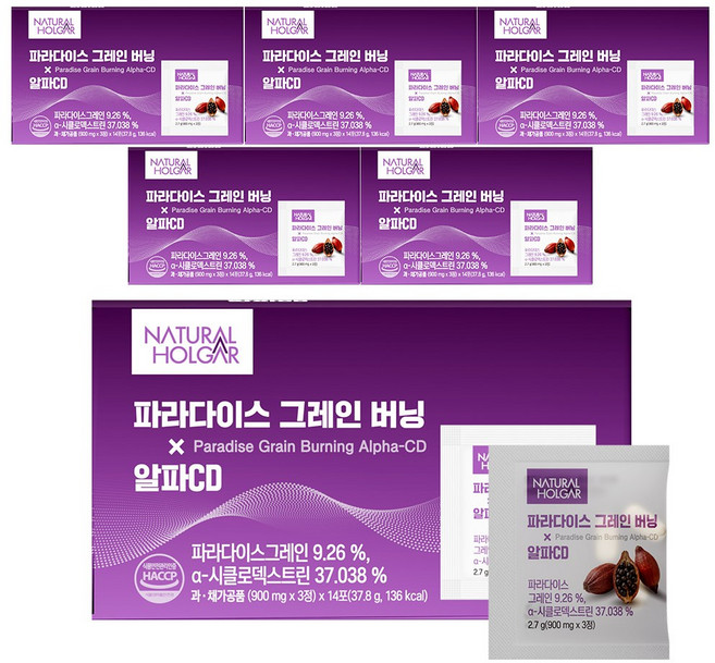 네츄럴올가 파라다이스 그레인 버닝 알파CD, 84개, 3정
