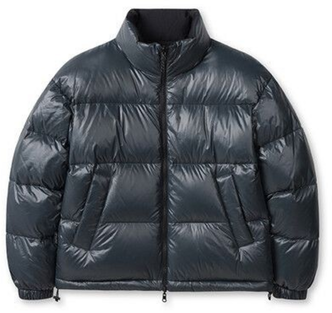 탑텐 밸런스 남성패딩 여성패딩 남녀공용 양면 숏패딩 양면패딩 양면다운 양면점퍼 겨울패딩 덕다운 덕다운패딩 베이직 하이넥 리버서블 다운 점퍼 MBE4JP1070(다크그린)