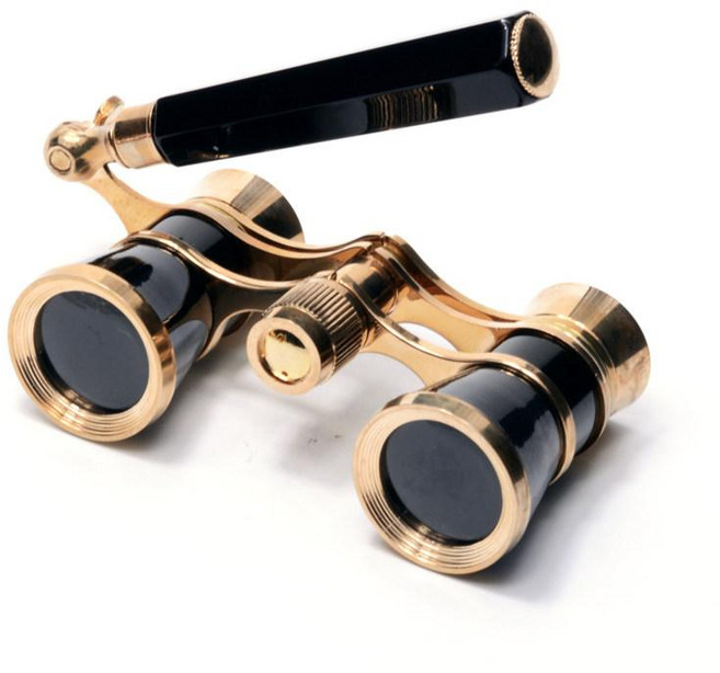 오페라글라스 망원경 콘서트 체인형 목걸이 엔틱 디자인, 1개, 핸들 블랙, 기본 색상