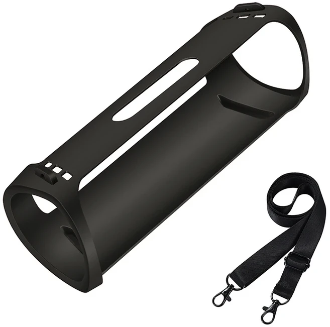 소니 호환 SRS-XB43 블루투스 스피커용 ZOPRORE 실리콘 케이스 야외 커버 어깨끈으로 보호하는 여행용, 02 검정색