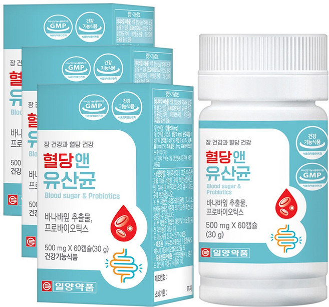 일양약품 혈당앤 유산균, 3개, 60정
