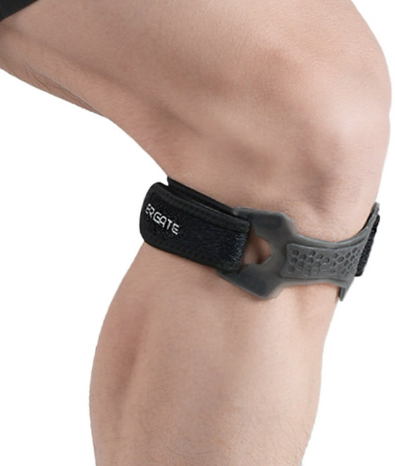 얼게이트 러닝 슬개골 무릎보호대 NONSLIP 등산 슬개건 보호대, 블랙, 1개