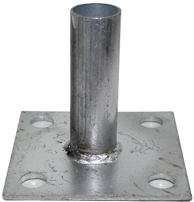 원형베이스 파이프 지지대 고정판 플레이트 하우스 원형 기둥 조립 고정 앙카 콘크리트 베이스판, 4개